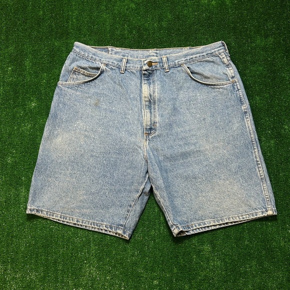 Wrangler Other - Vintage Wrangler Denim Shorts M Size 40 Light Blue Authentic Jeans‎ Relaxed Fit